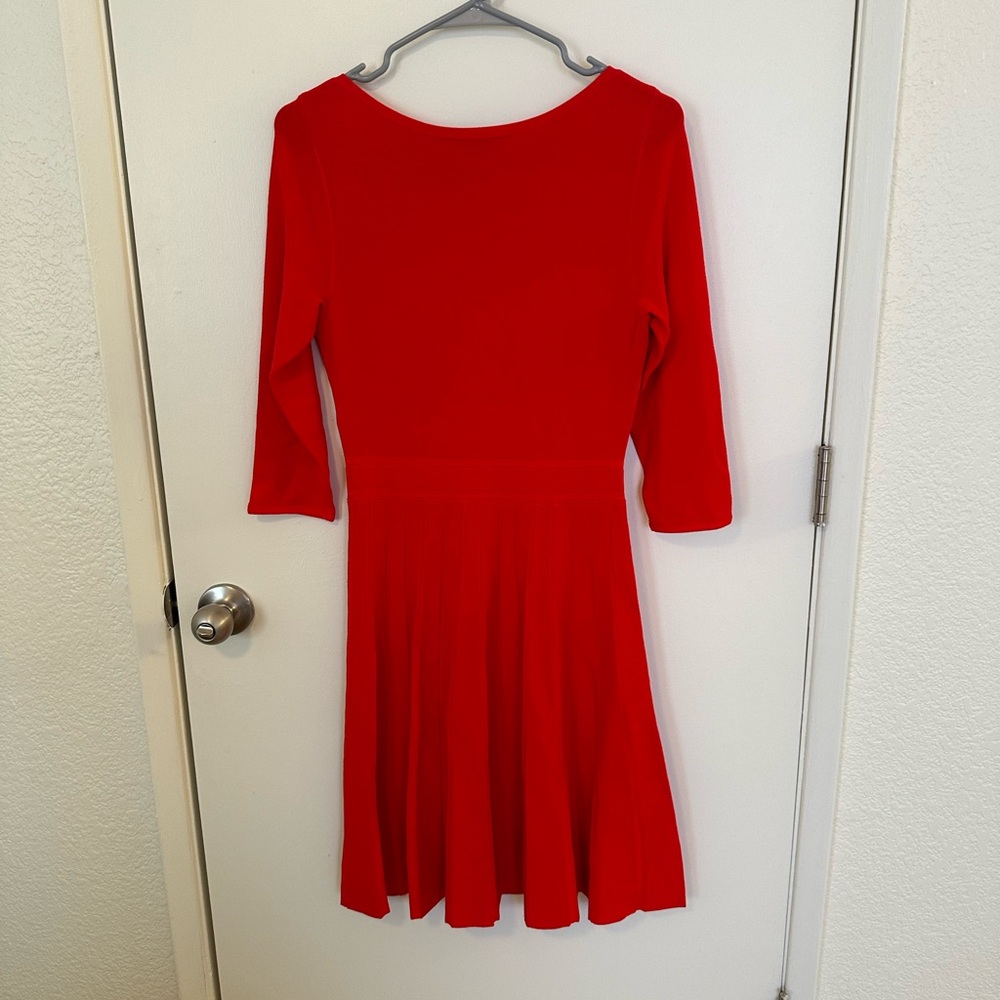 Ann Taylor Vibrant Red Long Sleeve Dress